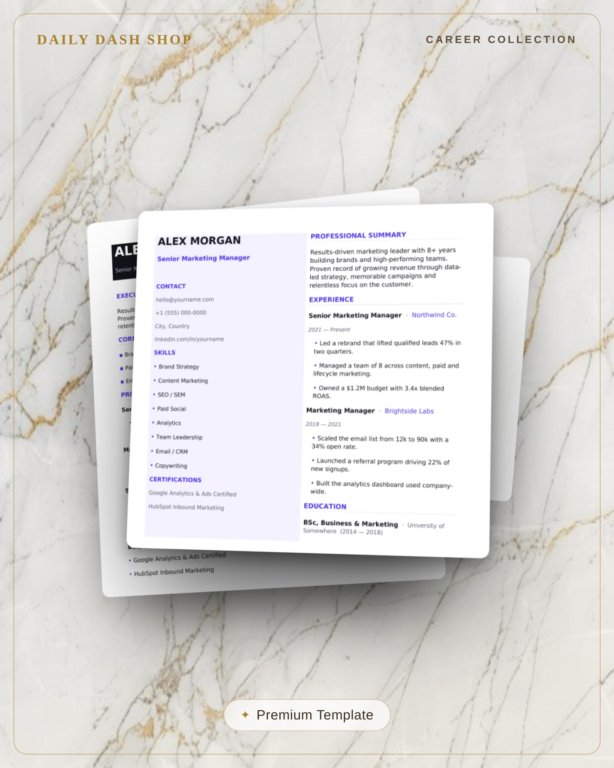 Executive Resume & CV pack template