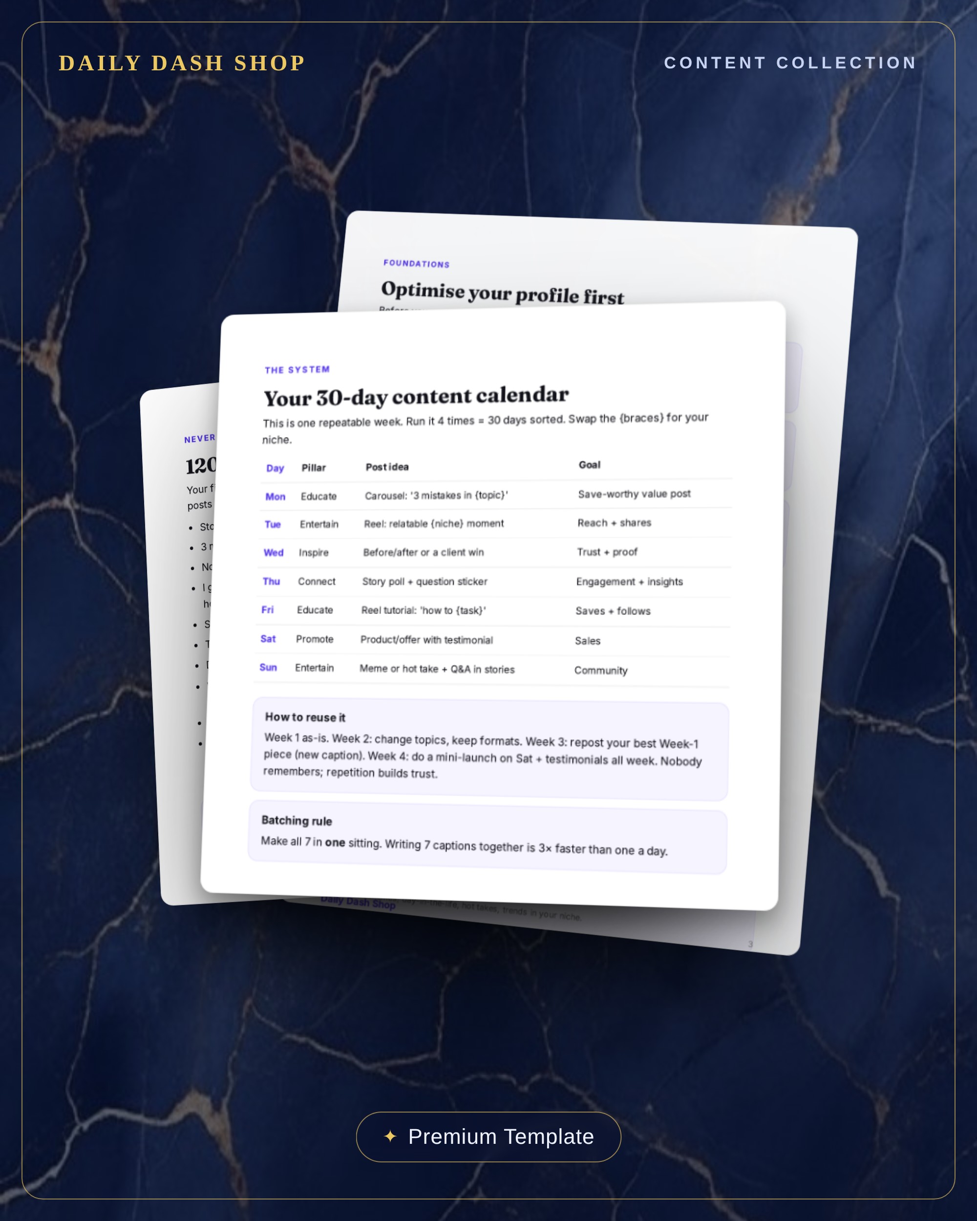 Instagram content kit templates